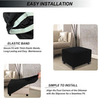 NeColorLife Stretch Ottoman Cover Square Soft Knitted Jacquard Washable Thick - Image 5
