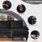 Karl home 111" Sectional Sofa U-Shaped 4-Seat Couch - Image 4