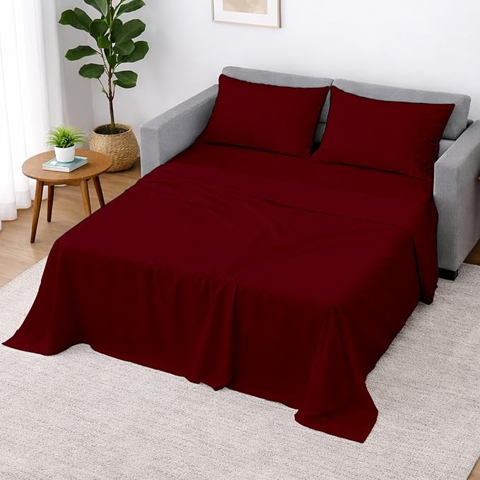 Cottington Lane Sleeper Sofa Sheets Queen Size, 4 Piece Premium Quality 100% by CottingtonLane