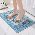 24x17 Inch Door Mat Indoor Entrance, Floral Area Rug Non Slip, Rug | Low Pile by WelcometoBabovid