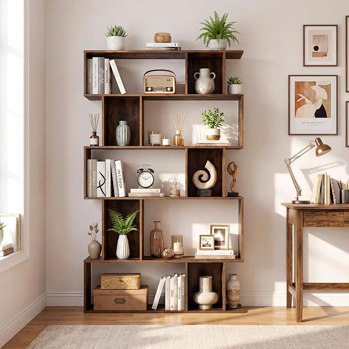 Giantex 5-Tier Bookshelf, 10-Cube Geometric Book Case - Image 2