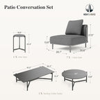 HERA'S HOUSE Metal Patio Furniture Set, Modular 7 Seats, 1 Nesting Coffee - Image 9