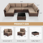 KIGOTY 7-Piece Patio Furniture Set, All-Weather PE Rattan Outdoor Sectional Sofa - Image 3