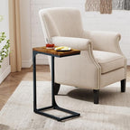 QEEIG Narrow C Shaped Side Table Set of 2 Living Room Sets Slim Couch Tray - Image 2