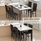 Recaceik Dining Table Set for 4, Modern 5 Piece Dining Table Set Faux Marble - Image 8