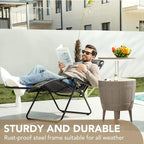 Devoko Patio Zero Gravity Chair Outdoor Free Folding Adjustable Chaise Lounge - Image 5