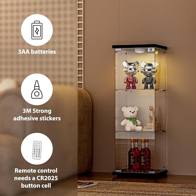 FANYUSHOW 3-Shelf Glass Display Cabinet - Image 5