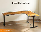 Casaottima 71 Inch Reversible Electric L Shaped Standing Desk, Height - Image 3