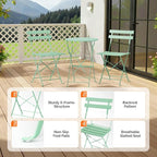 VINGLI Outdoor Folding Bistro Table and Chairs Set of 2, 3-Piece Bistro Set - Image 8