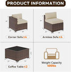 Aoxun Patio Furniture Sets, 10-Piece Outdoor Patio Furniture - Image 2