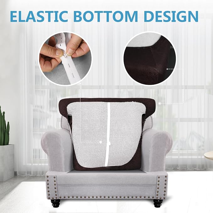 ANARACHON Leather Look Couch Cushion Covers Sofa Seat Slipcovers Sets Couches - Image 4