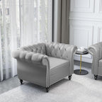 AVZEAR Leather Upholstered Armchair, Single Sofa Chair - Image 6