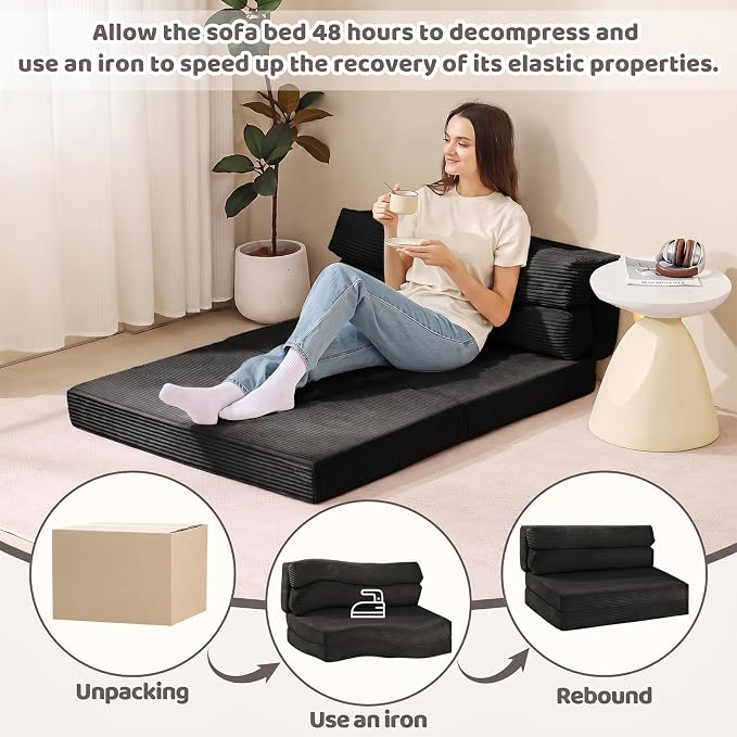 JUIKURY Folding Sofa Bed, Convertible Sleeper Chair - Image 9