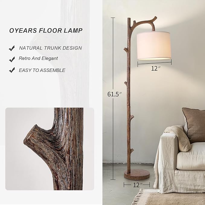 OYEARS Retro Farmhouse Floor Lamp - Image 3