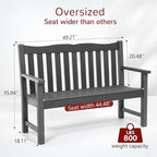 Stoog 3 Piece Outdoor Bench & Outdoor Chairs Set, All-Weather HIPS Patio - Image 3