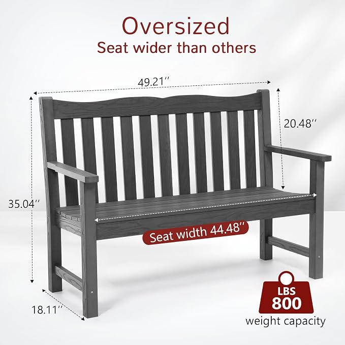 Stoog 3 Piece Outdoor Bench & Outdoor Chairs Set, All-Weather HIPS Patio - Image 3