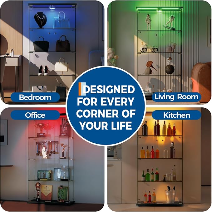IDEALHOUSE Tempered Glass Display Cabinet - Image 7