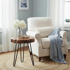 WELLAND Unique Shape Date Tree End Table Live Edge Side Table Plant Stand - Image 4