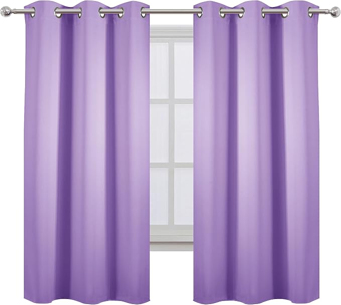 Lavender Blackout Curtains 42 x 63 Inch Length/Set of 2 Curtain Panels/Thermal - Image 2