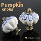 Ivory Pumpkin Knobs 6 Pack Ceramic Cabinet Knobs Vintage Drawer Pulls - Image 5