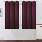 Burgundy Blackout Curtains 38 x 54 Inch Length/Set of 2 Curtain Panels/Thermal by Lemomo