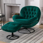 TRIPLE TREE Modern Accent Chair, Mid-Century Lounge Chair and Ottoman Set by TRIPLETREE