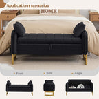 End of Bed Storage Bench, Storage Ottoman Bench - Image 6