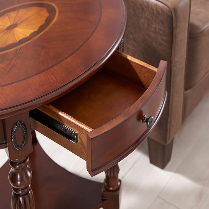 PADMA HOUSE Solid Wood Oval End Table - Image 6