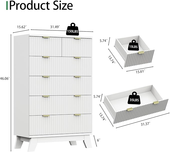Xixini Fluted Dresser for Bedroom - Image 2