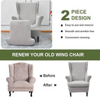 HAOYONG Waterproof Wing Chair Slipcovers Stretch Wingback Chair Covers 3 Pieces - Image 7