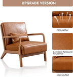 ANJ Mid Century Modern Accent Chairs Set of 2, PU Leather Reading Chair - Image 6
