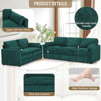 Classic Chenille Sofa Set with 2 Extra Armrest Pillows, Loveseat and 3-Seat - Image 2