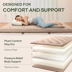 ZonLi Japanese Floor Futon Mattress Full Size 75"x 54", 100% Cotton Cover 4'' - Image 4