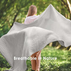 EMME Muslin Blankets for Adults Grey Small Blanket 40" x 50" | Throw Blanket - Image 7