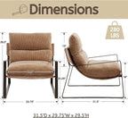 LukeAlon Modern Chenille Accent Armchair, Upholstered Lounge Chair - Image 2