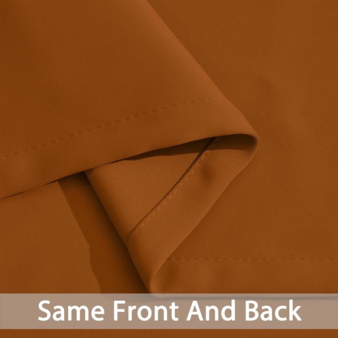 Yakamok Room Darkening Curtains 52x96 inch Length Burnt Orange-Living Room | 2 - Image 4