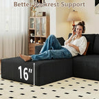 95" Cloud Sectional Couch U-Shaped Chaise - Image 5