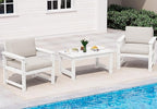 SERWALL 3 Pieces HDPE Outdoor Sofa Bistro Set by SERWALL