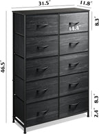 WLIVE Tall Dresser with 10 Drawers, Dressers & Chest of Drawers, Dresser - Image 3