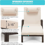 HOMREST Chaise Lounge Chairs Set of 4, PE Rattan Wicker Lounge Chair - Image 7