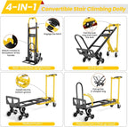 4-in-1 Hand Truck Dolly Heavy Duty Industrial Convertible, 1000 LBS Stair - Image 4