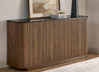 LKTART 64" Buffet Cabinet with Storage, Modern Fluted Accent Sideboard with by LKTART