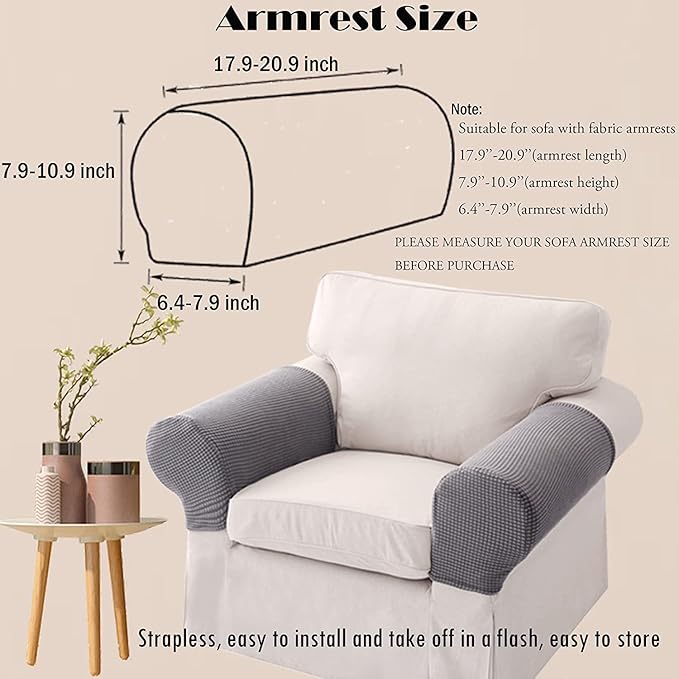 Sofa Arm Chair Covers, Couch Armrest Armchair Covers, Stretch Anti-Slip - Image 2