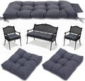 3 Pcs Wicker Chair Cushions Patio Loveseat Chaise Cushion Set by YDDSKY