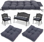 3 Pcs Wicker Chair Cushions Patio Loveseat Chaise Cushion Set by YDDSKY