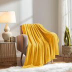 KMUSET Fleece Blanket Honey Yellow Lightweight Super Soft Cozy Fuzzy Bed - Image 5