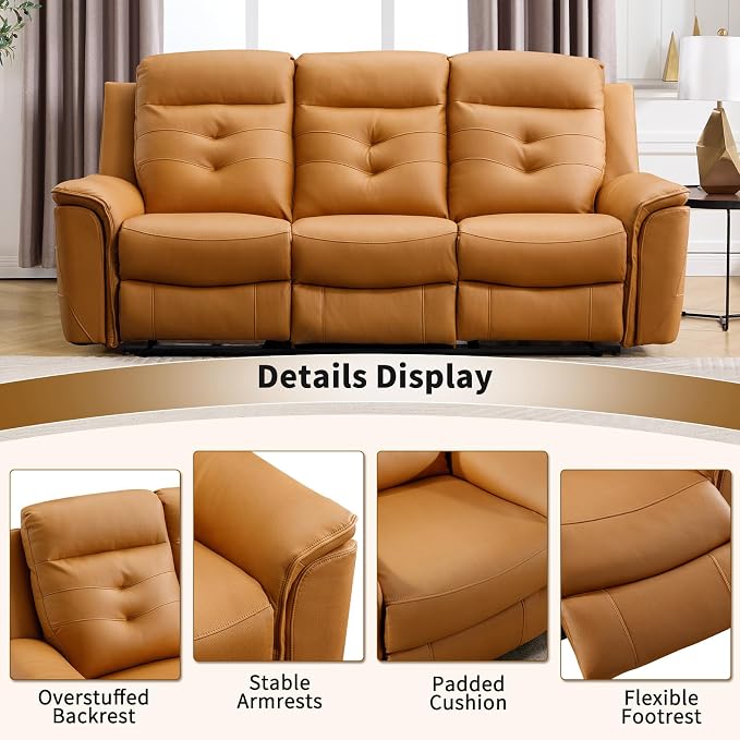 ANJ 3-Piece Faux Leather Power Recliner Sofa Set - Image 6