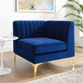 Modway Triumph Channel Tufted Performance Velvet Sectional Sofa Corner Chair by Modway
