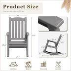 Greesum Outdoor Rocking Chair, 300lbs All-Weather Patio Resin Rocker, - Image 3