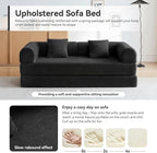 Convertible Sleeper Bed with 2 Cylindrical Pillow, Comfy Foldable Bed - Image 8